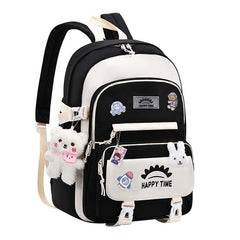 School Backpack Girls Laptop Backpack Elementary School Bags Bookbags With Pins and Pendant