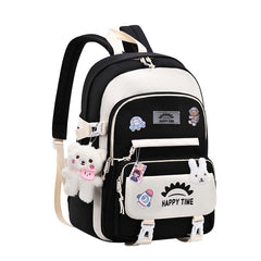 School Backpack Girls Laptop Backpack Elementary School Bags Bookbags With Pins and Pendant