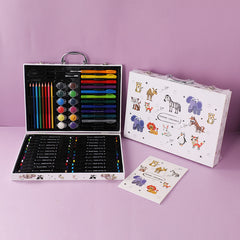 Children Art Painting Set With Marker Watercolor Paint Crayon Colored Pencil