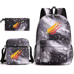 3pcs Backpack Starry Sky Printed Daypack With Shoulder Bag And Pencil Bag