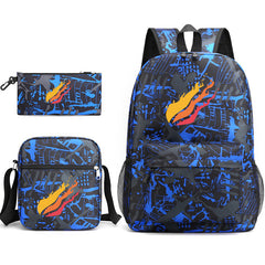 3pcs Backpack Starry Sky Printed Daypack With Shoulder Bag And Pencil Bag