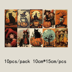 Halloween Card 10pcs Halloween Indoor Decoration Postcard