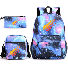 3pcs Backpack Starry Sky Printed Daypack With Shoulder Bag And Pencil Bag