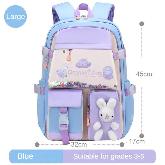 Primary School Girl Backpack Lightweight Spine Protection And Load-reducing Bags