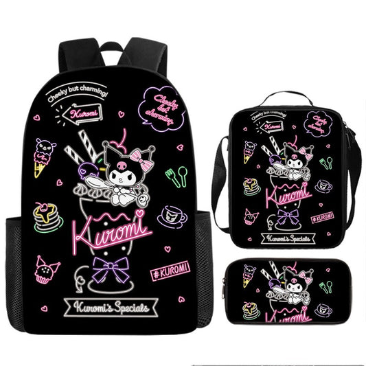 Primary and Middle Cartoon Backpack 3pcs Set Student School Bag