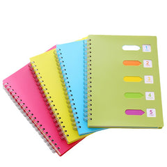 Schedule Book Spiral Notebook with Dividers Thickened Page 5 Subject Notebook