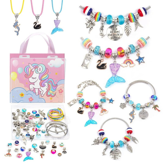 Unicorn Charm Beaded Bracelets Set DIY Jewelry Making Kit