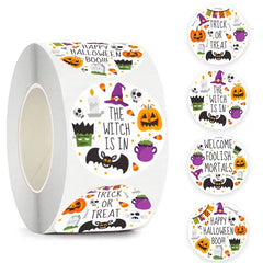 500pcs 1inch2.5CM Halloween Stickers Roller For Halloween Decor