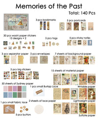140 Pcs Collect Messenger Stickers & Material Paper Set