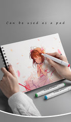 A4 50 Sheets of Thickened Paper Sketchbook 130g Professional No Penetration Paper Drawing Album Sketchbook Student Art Animation Hand-painted Watercolor Book School Stationery